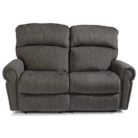 Casual Power Reclining Love Seat with USB Port